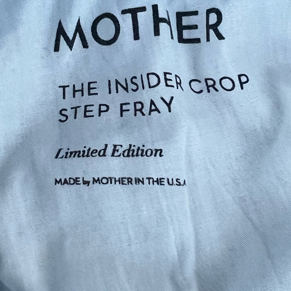 MOTHER THE INSIDER CROP STEP FRAY IN LIMITED EDITION SIZE 32 - Picture 10 of 12
